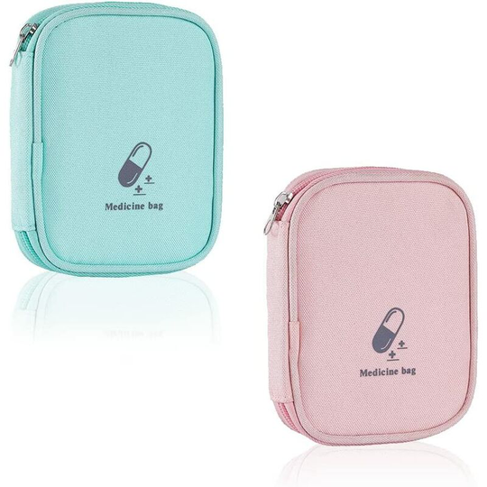 2 Pack Medicine Bag, Portable First Aid Kit, Empty First Aid Kit, Empty Medicine Bag, Waterproof, Empty, for Outdoor Activities, Sports, Camping
