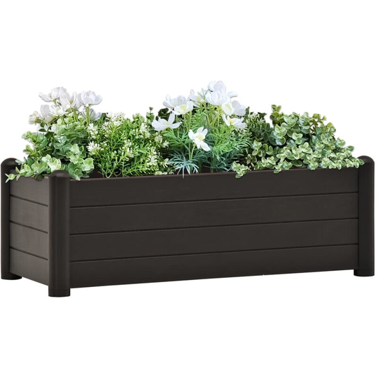Asupermall - Garden Raised Bed pp Anthracite 100x43x35 cm