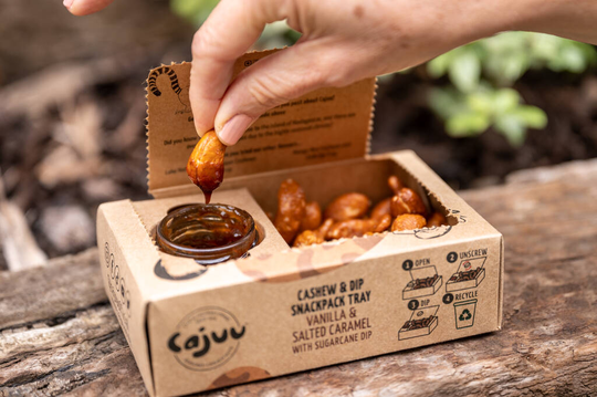 Vanilla And Salted Caramel Cashews With A Sugarcane Dip