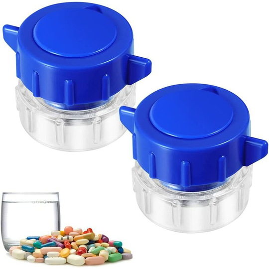 2 Pack Pill Grinder,Tablet Grinder Medicine Splitter Powder Crusher and Storage Box