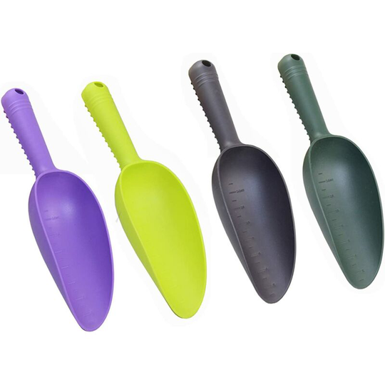 Set of 4 plastic hand trowels with non-slip handle for garden plants