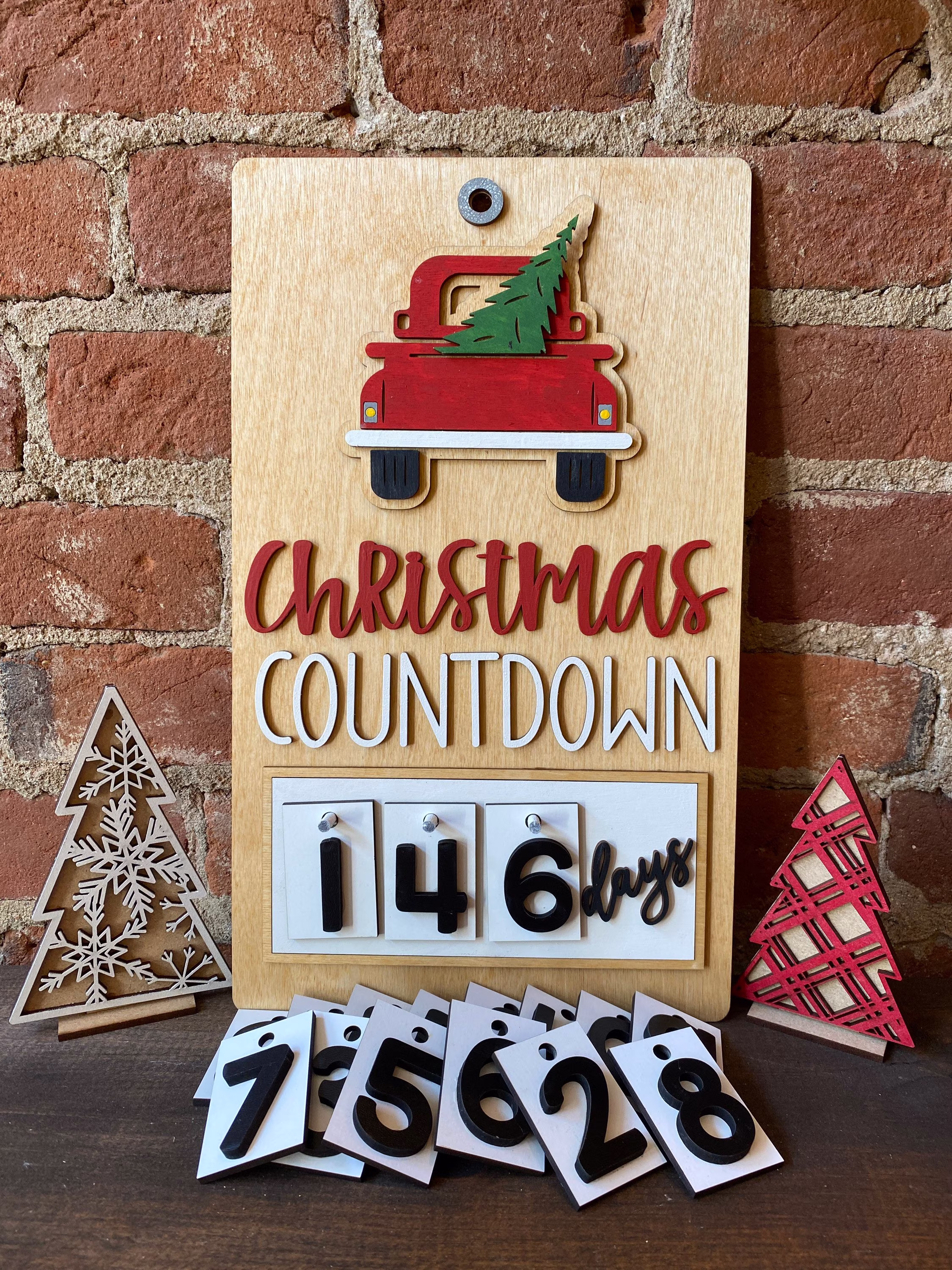 Christmas Countdown Sign | Seasonal Decor Advent