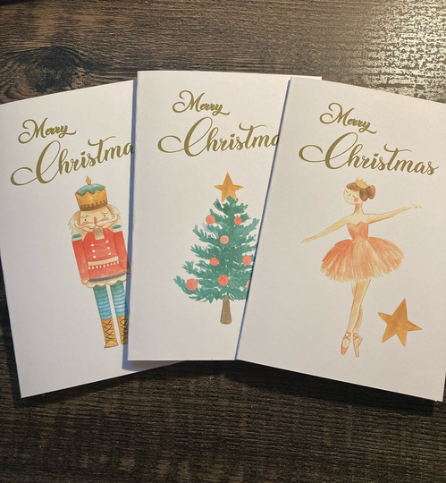 Pack 3 Handmade Merry Christmas Cards & Envelopes Christmas/Holiday Season