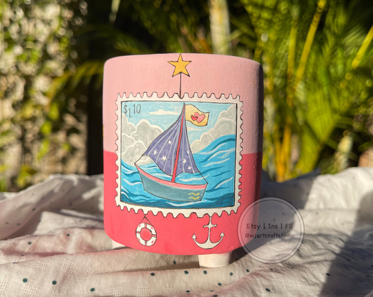stamp Handpainted Succulent Pots Painted Flower With Drainage Planter Ceramic Indoor/Outdoor Desk Decor Home