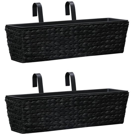 Vidaxl - Garden Planters 2 pcs Water Hyacinth Black Black