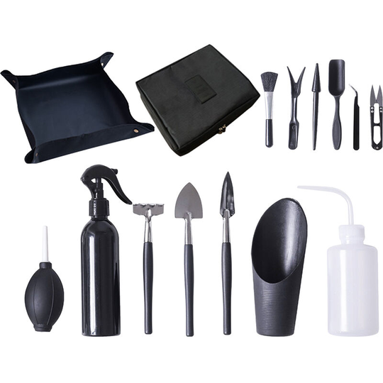 Garden Planting Tool Set 15 PCS Bonsai Succulent Transplanting Mini Planting Hand Tools for Indoor Miniature Fairy Garden Plant Care