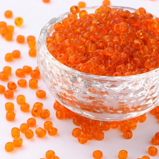 Orange Seed Beads 6/0 110 Grams