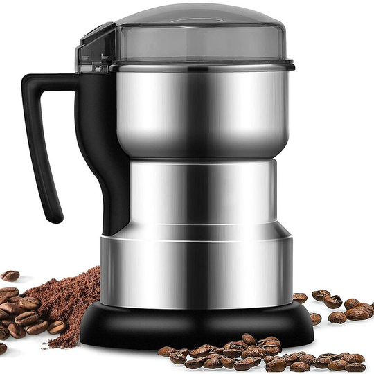 Multifunctional Cereal Grinder, Grain & Coffee & Spice Grinder, Stainless Steel, open-cover-stop Safety Design, for Dry Materials, Cereals, Herbs,