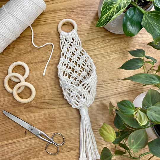 Macrame Mini Plant Wall Hanger/Holder - Macrame Boho Pod Hanging Decor For Small Plants