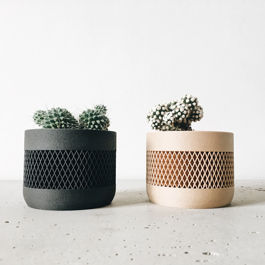 Set Of 2 Wood Planters For Succulent Or Cactus "Math