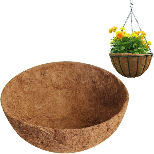 B/D Round Coco Liners for Hanging Basket, 12''10pcs Natural Replacement Coco Liners Coconut Fiber Plant Basket Liner for Garden Planter Wall Window