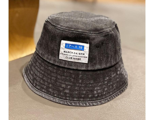 1Pcs Japanese Label Bucket Hat Four Seasons Wash Denim Sunscreen Basin Jean Hat Cap H202173