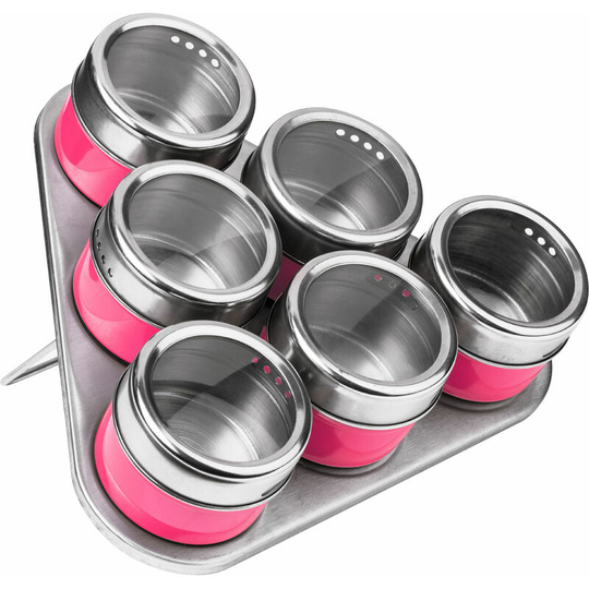 Premier Housewares - Hot Pink Spice Jars Triangular Tray