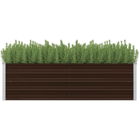 Hommoo - Garden Planter Brown 160x40x45 cm Galvanised Steel VD29839