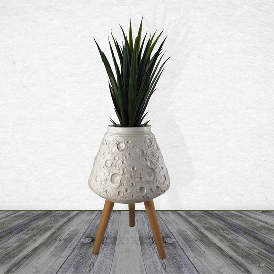 Leaf Design Lunar Moon White Extra Large Planter