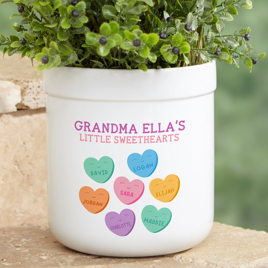 Grandma's Sweethearts Personalized Outdoor Flower Pot, Gift For Her, Mother's Day Gift, Grandma