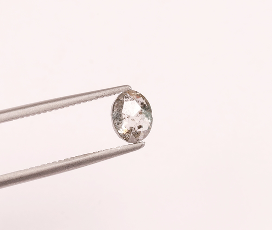 0.50 Ct Salt & Pepper 5.70 X 4.40 Mm Oval Shape Diamond Natural Loose Beautiful Cut For Engagement Wedding Ring Grey Color, V5