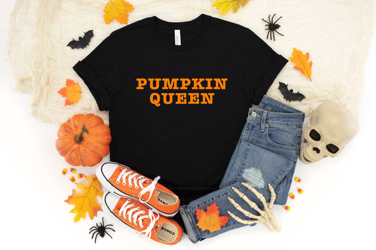 Pumpkin Queen Shirt - Fall For Women Thanksgiving Halloween Spice Season Shirt Autumn Graphic Tee