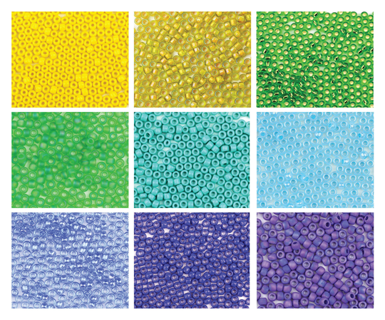 Size 8/0 Yellow Green Blue Seed Beads, Choice Of 9 Shades, 10G Tiny Beading, Jewellery Making, Bead Weaving