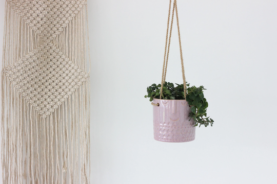 Pink Ceramic Face Hanging Hidalgo Planter