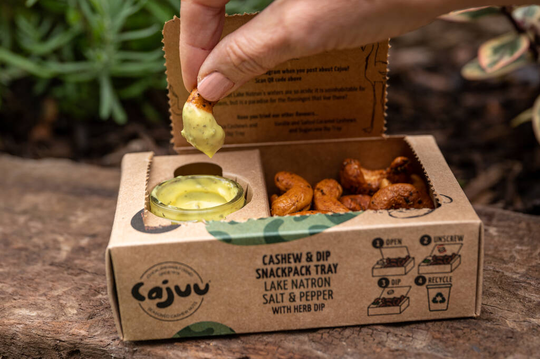 Lake Natron Salt And Pepper Cashews With Herb Dip