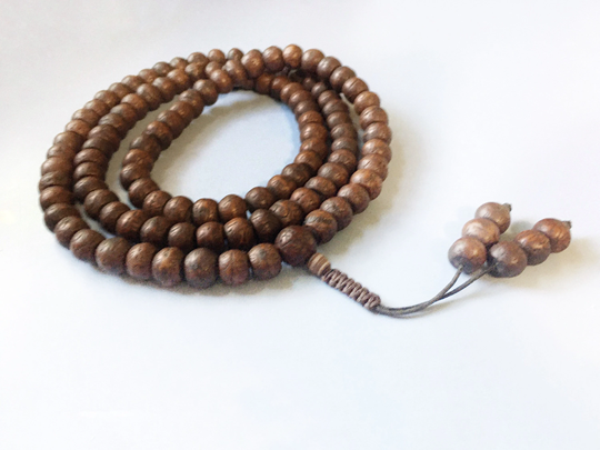 Dark Bodhi Seed Mala Necklace Buddhist Prayer Beads Handmade With Adjustable Knot Unique Bodhicitta Seeds