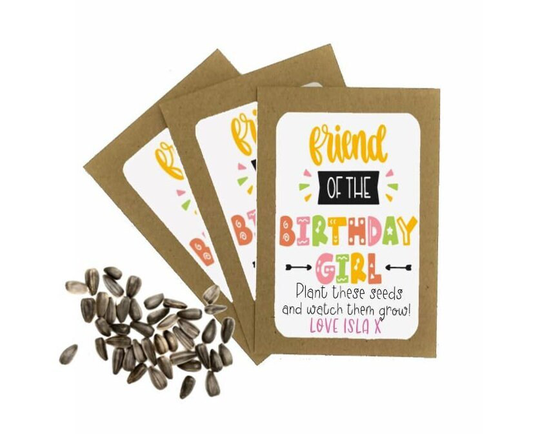 Personalised Birthday Seed Packets Envelopes With Seeds | Favour Party Gift Bag Thank You Girl Sunflower