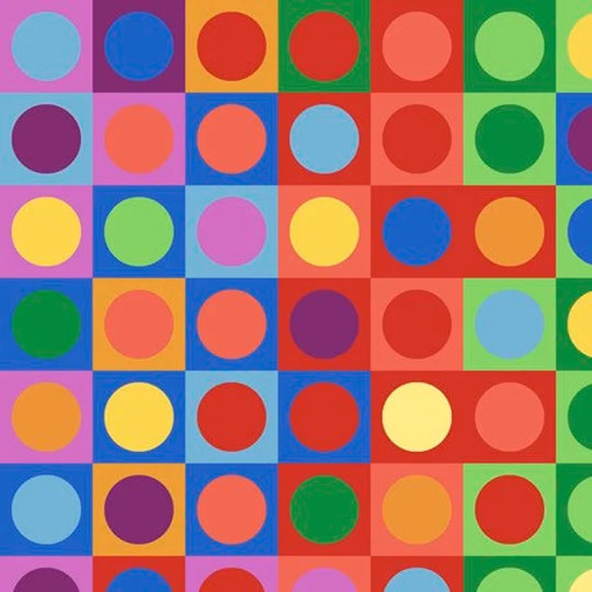 Quilting Treasures Painted Season Multi Circles & Squares Fabric - 1 Yard