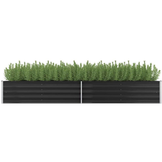Hommoo - Garden Planter Anthracite 320x80x45 cm Galvanised Steel VD29850