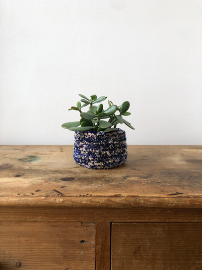 Speckled Tufted Plant Pot - Indigo Sand Pink | Extra Small Size
