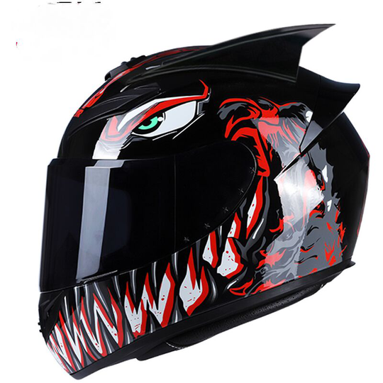 Motorcycle Helmet Full Face Rapid Street Helmet Unisex Adult Cool Rider Equipment Four Seasons New Street Touring Motorbike Helmet - Model:Red -m