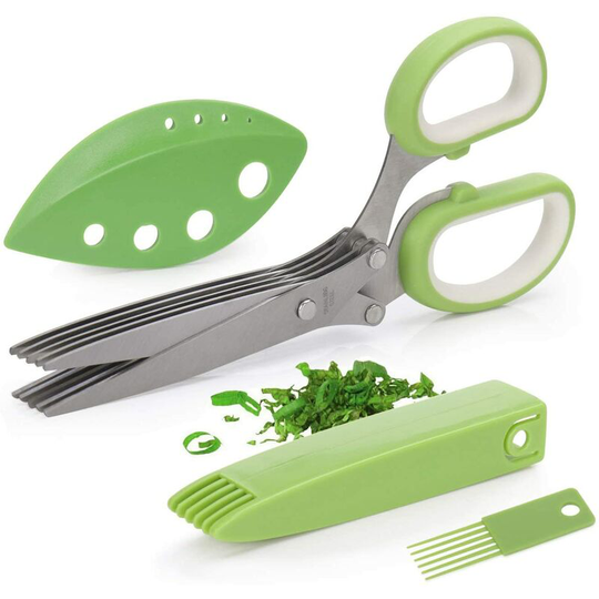 Scissors Set - Culinary Multipurpose Cutting Shears, Safety Cover and Cleaning Comb - Muff