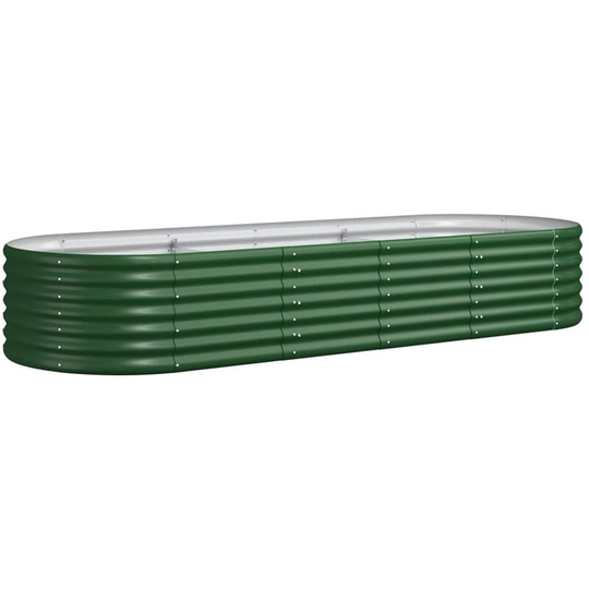 Garden Planter Powder-coated Steel 224x80x36 cm Green Vidaxl Green