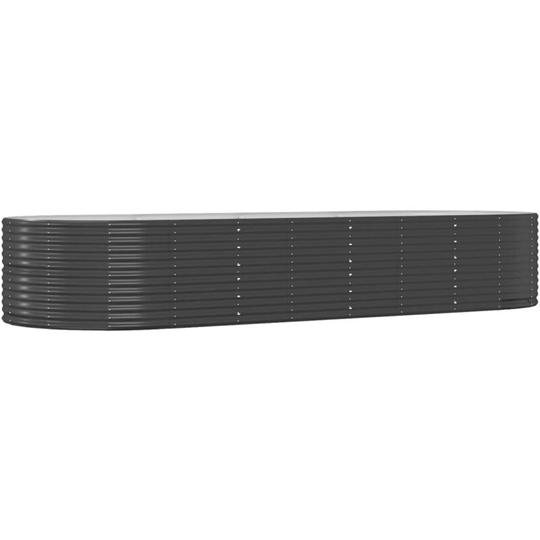 Garden Planter Anthracite 367x140x68 cm Powder-coated Steel Vidaxl Anthracite