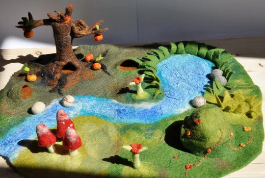 Play Mat Waldorf Nature Inspired Season Table Playmat Landscape Playscape Birthday Unique Present Kids Children Toy Art Felt Pre School Gift