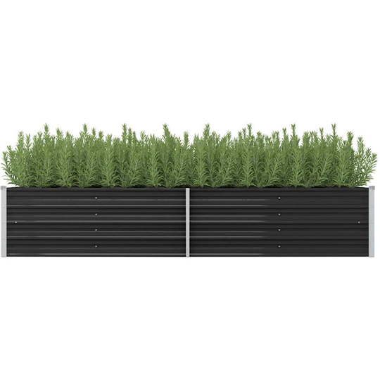 Asupermall - Garden Planter Anthracite 240x80x45 cm Galvanised Steel