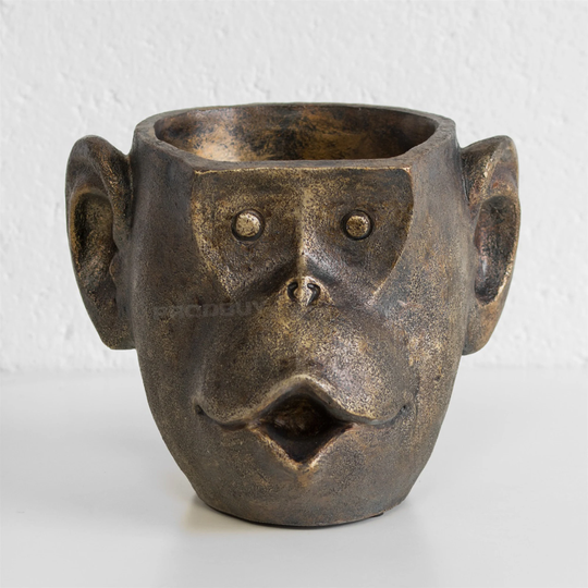 16.5cm Monkey Head Planter Indoor House Plant Holder Pot Cover Vase Ornament