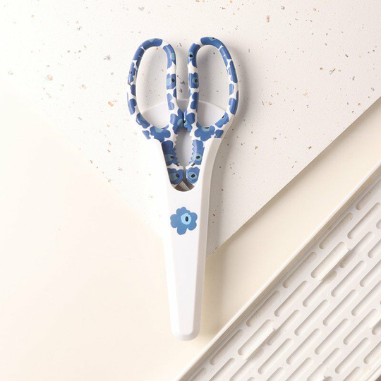 Kitchen Scissors with Plastic Protective Cover, Crafted Kitchen Shears, Ultra Sharp Food Scissors for Meat, Blue