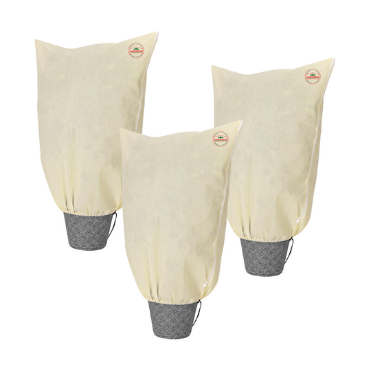 Winter Frost Protection Zipped Fleece Hood Bag For Potted Garden Plants Beige Different Sizes 0,6x0,8m 3er Set (de) - Gardebruk