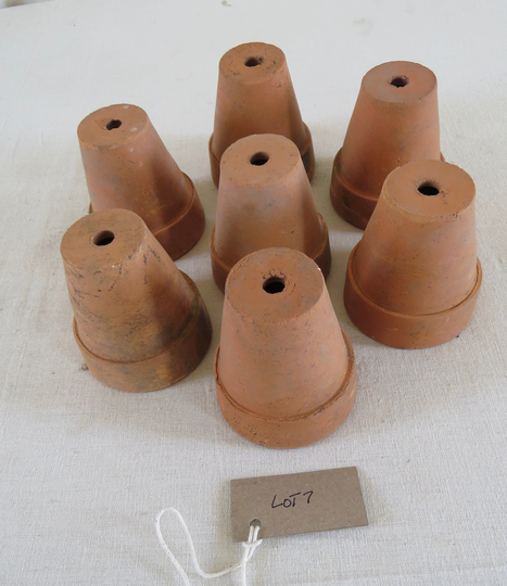 Vintage Ribbed Square Edged Pots/ Terracotta Garden Pots/Lot 7. English Plant