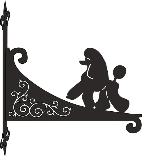 Poodle Ornamental Scroll Hanging Bracket