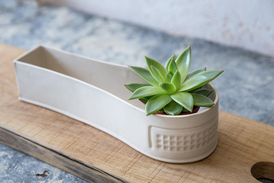 Ceramic Planter, White Cacti Unique White Windowsill Modern Planter
