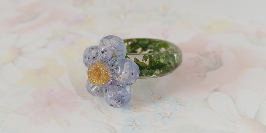 Forget Me Not Ring - Flower Statement Cool Novelty Resin Jewelry Summer