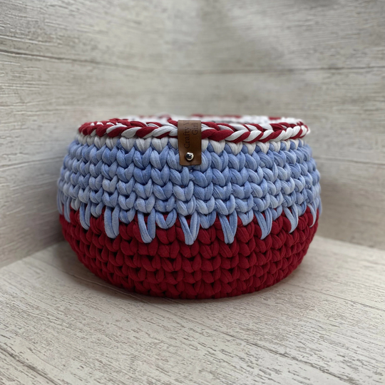 Crochet Circle Basket Set, Wooden Base, Kit, Baskets Storage, Crochet Basket, Multipurpose, Home Decor, Storage Flower Pot