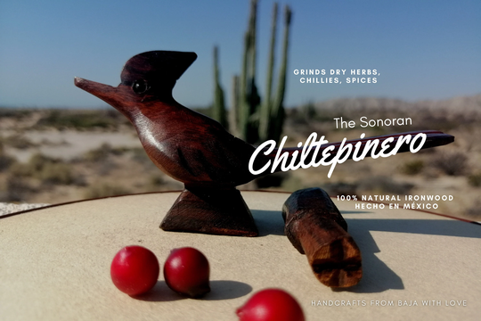Traditional Chiltepinero, Sonoran Ironwood Spice/Pepper/Chiltepin Wood Grinder Mill From Baja With Love