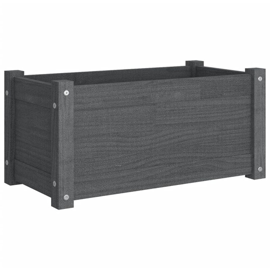 Vidaxl - Garden Planter Grey 60x31x31 cm Solid Pinewood Grey