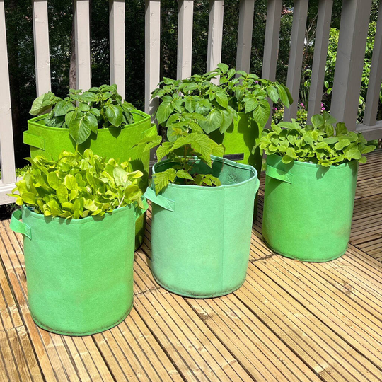 Set Of Five Reusable Potato And Vegetable Grow Bags