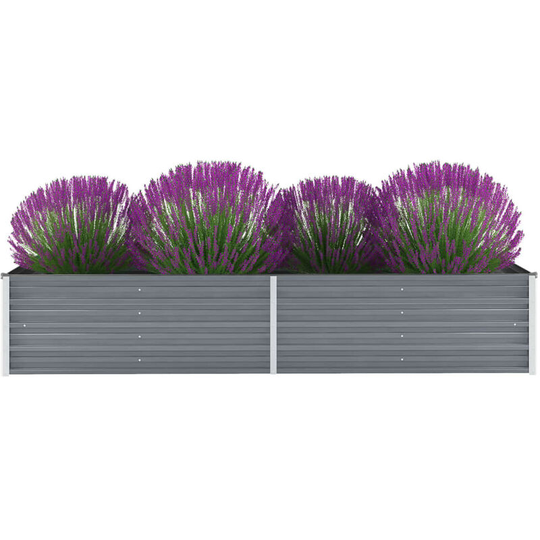 Topdeal - Garden Planter Galvanised Steel 240x80x45cm Grey VDTD29022