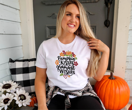 Pumpkin Kisses Harvest Wishes, Shirt, Fall Thanksgiving Gift, Season, Everything, Shirt Women