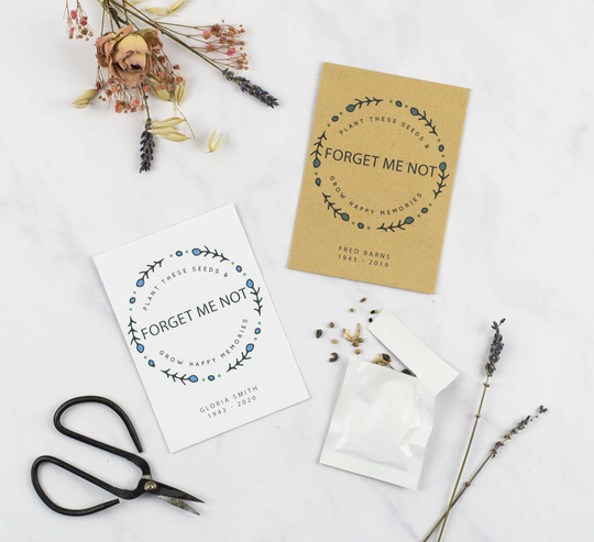 10 Forget Me Not Seed Memorial Gifts